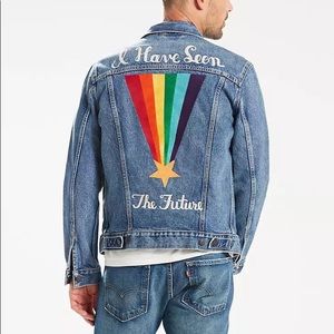 Levi’s ‘ I have seen the future’ Rainbow embroidery Jean Jacket, Pride - Men’s L